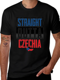 Straight Outta Czechia T-Shirt - Black Crew Neck