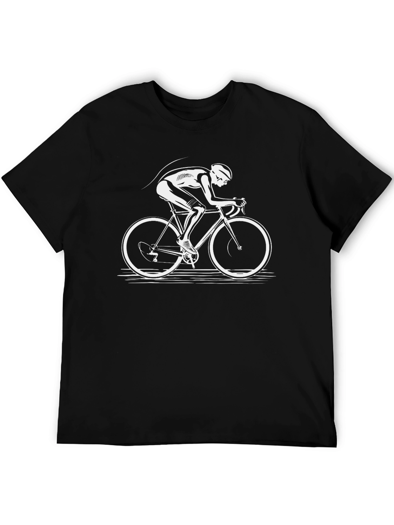 Cyclist Graphic Tee - Black Cotton Comfort