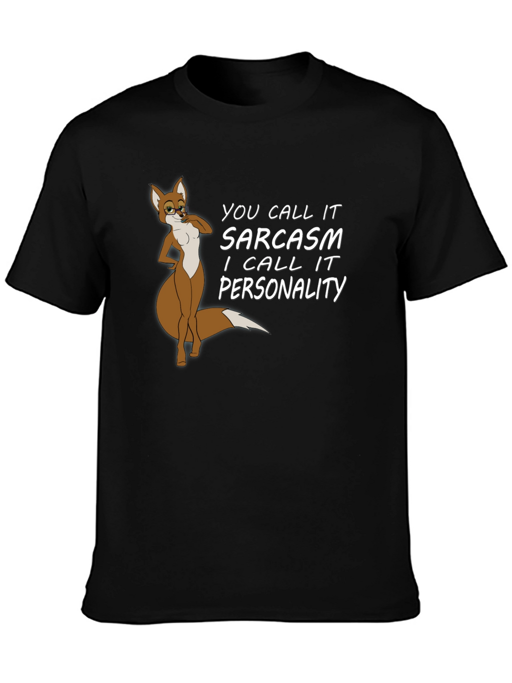 Sarcastic Fox Graphic Tee - Unisex Black T-Shirt
