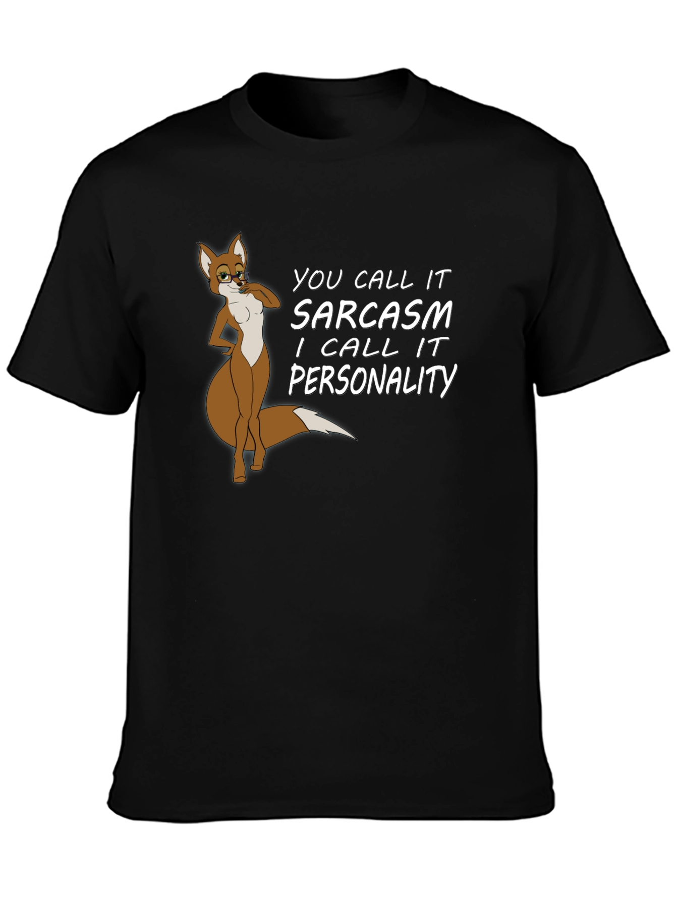Sarcastic Fox Graphic Tee - Unisex Black T-Shirt