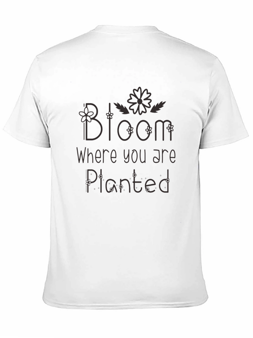 Bloom Where You Are Planted Black Tee