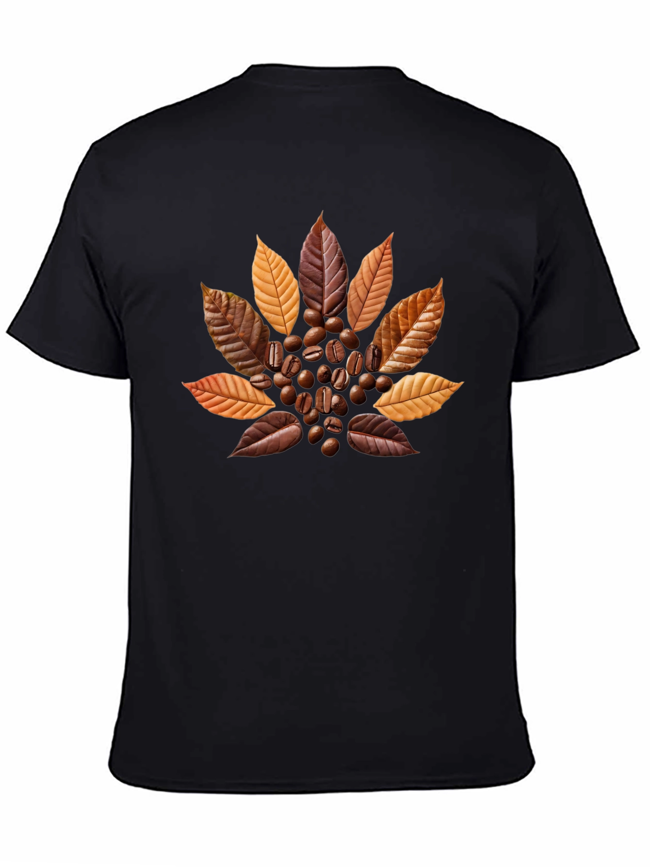 Coffee Bean & Leaf Graphic Tee - Stylish Casual Wear