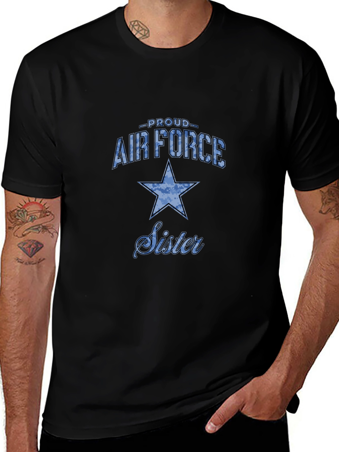 Proud Air Force Sister Graphic T-Shirt