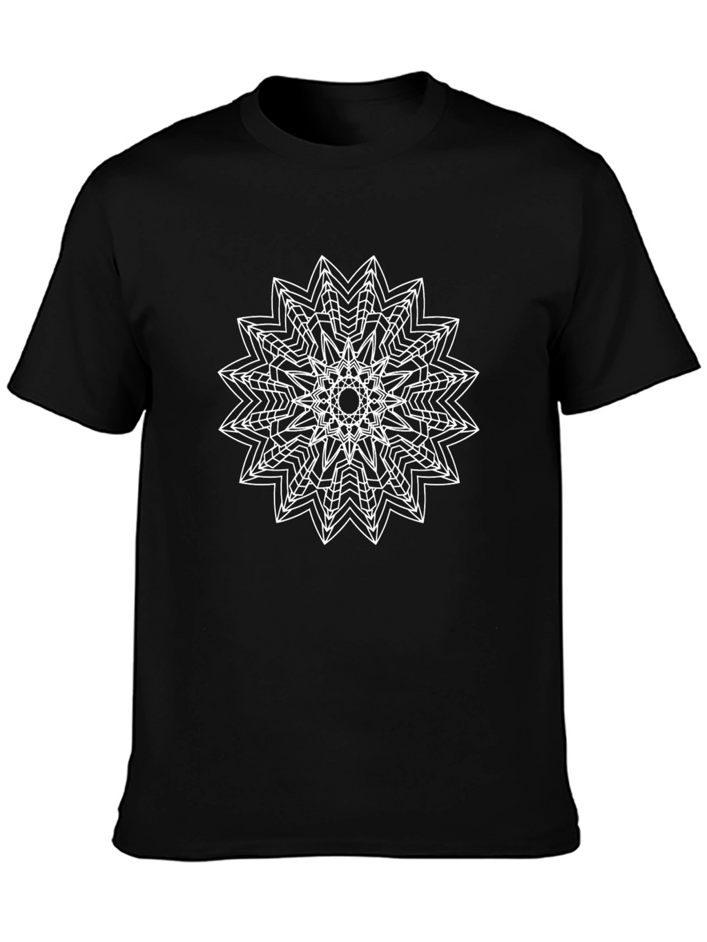 Geometric Starburst Graphic Black T-Shirt