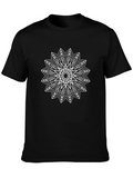 Geometric Starburst Graphic Black T-Shirt
