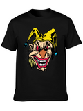 Mens Black T-Shirt - Evil Jester Graphic Tee