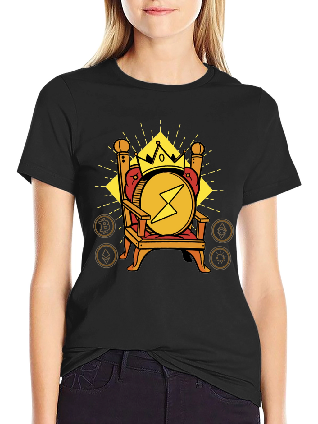 Crypto King T-Shirt - Bitcoin Ethereum Design