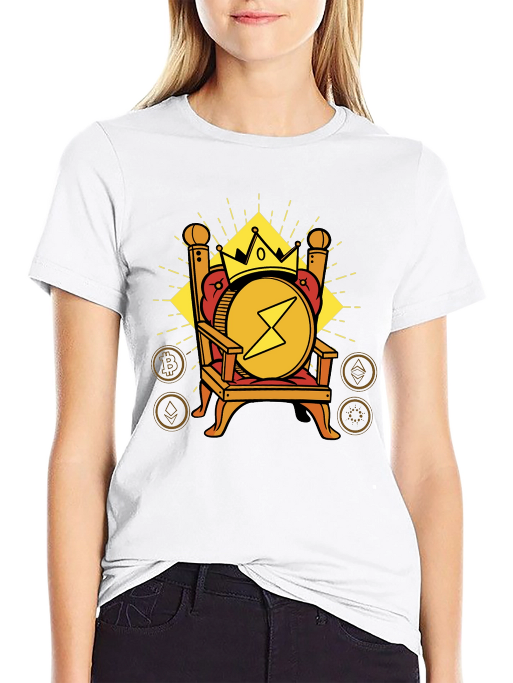 Crypto King T-Shirt - Bitcoin Ethereum Design