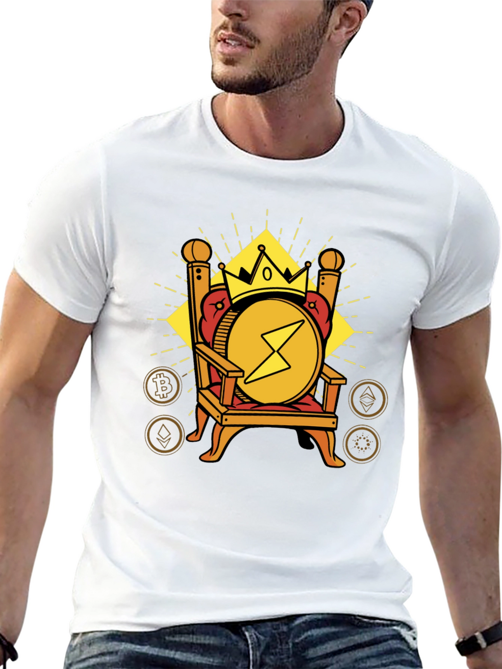 Crypto King T-Shirt - Bitcoin Ethereum Design