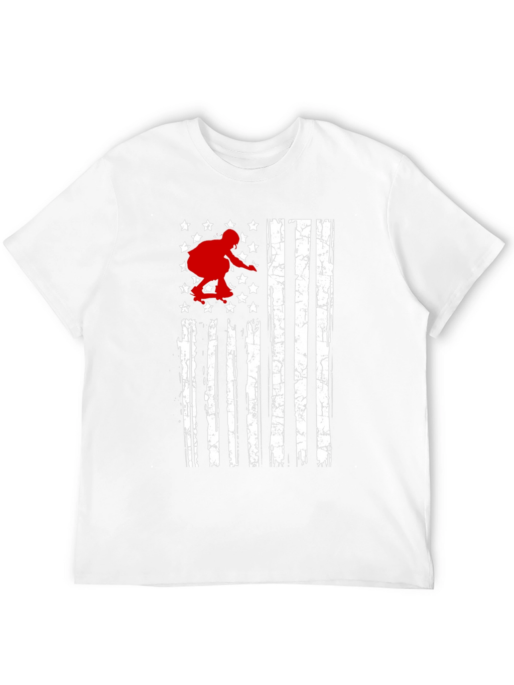Skateboarding USA Flag Graphic T-Shirt