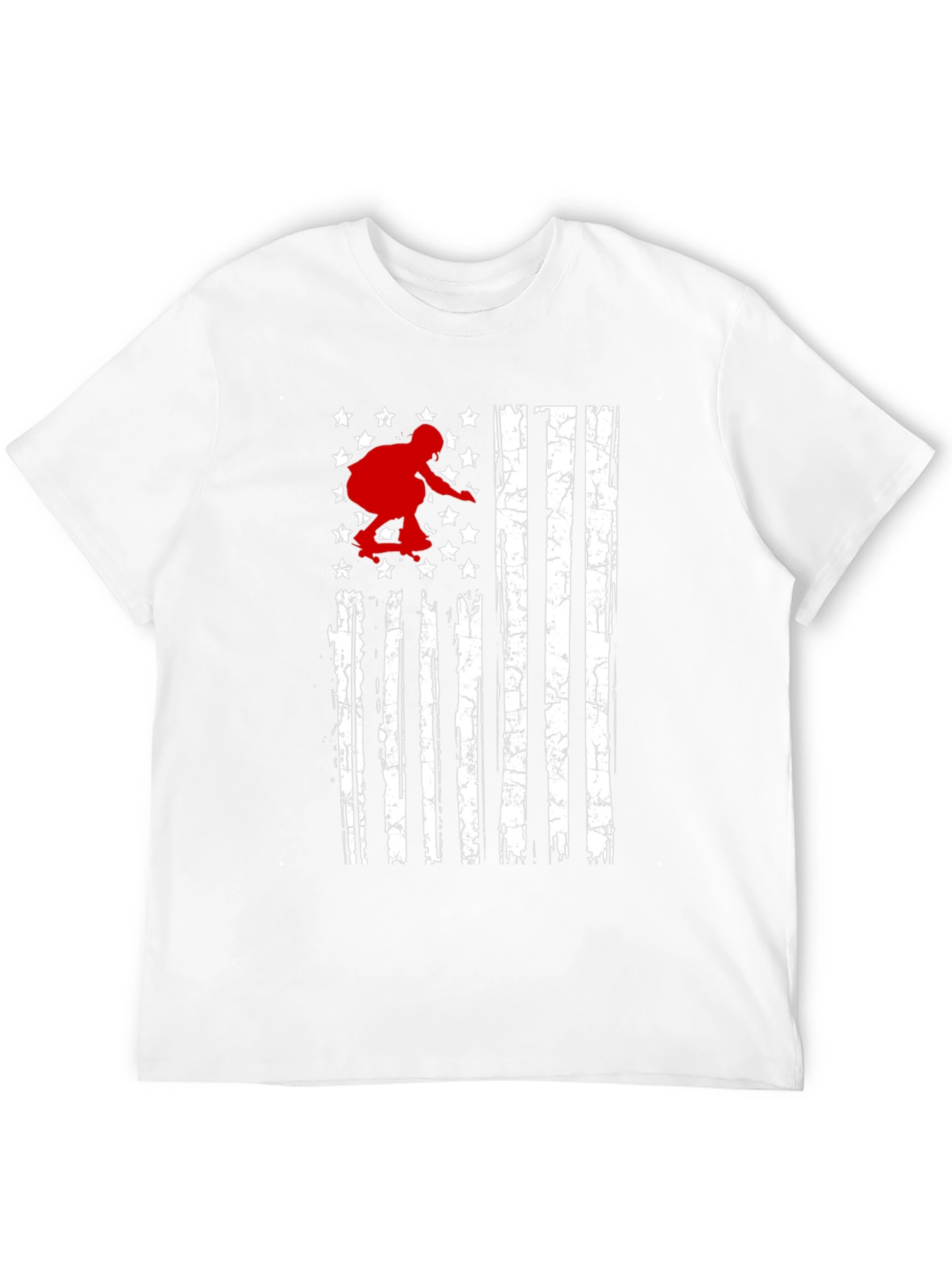 Skateboarding USA Flag Graphic T-Shirt
