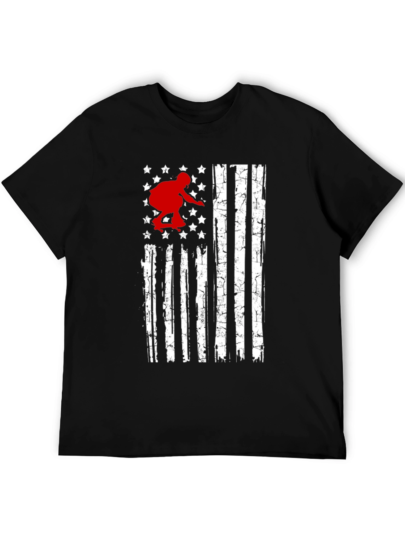 Skateboarding USA Flag Graphic T-Shirt