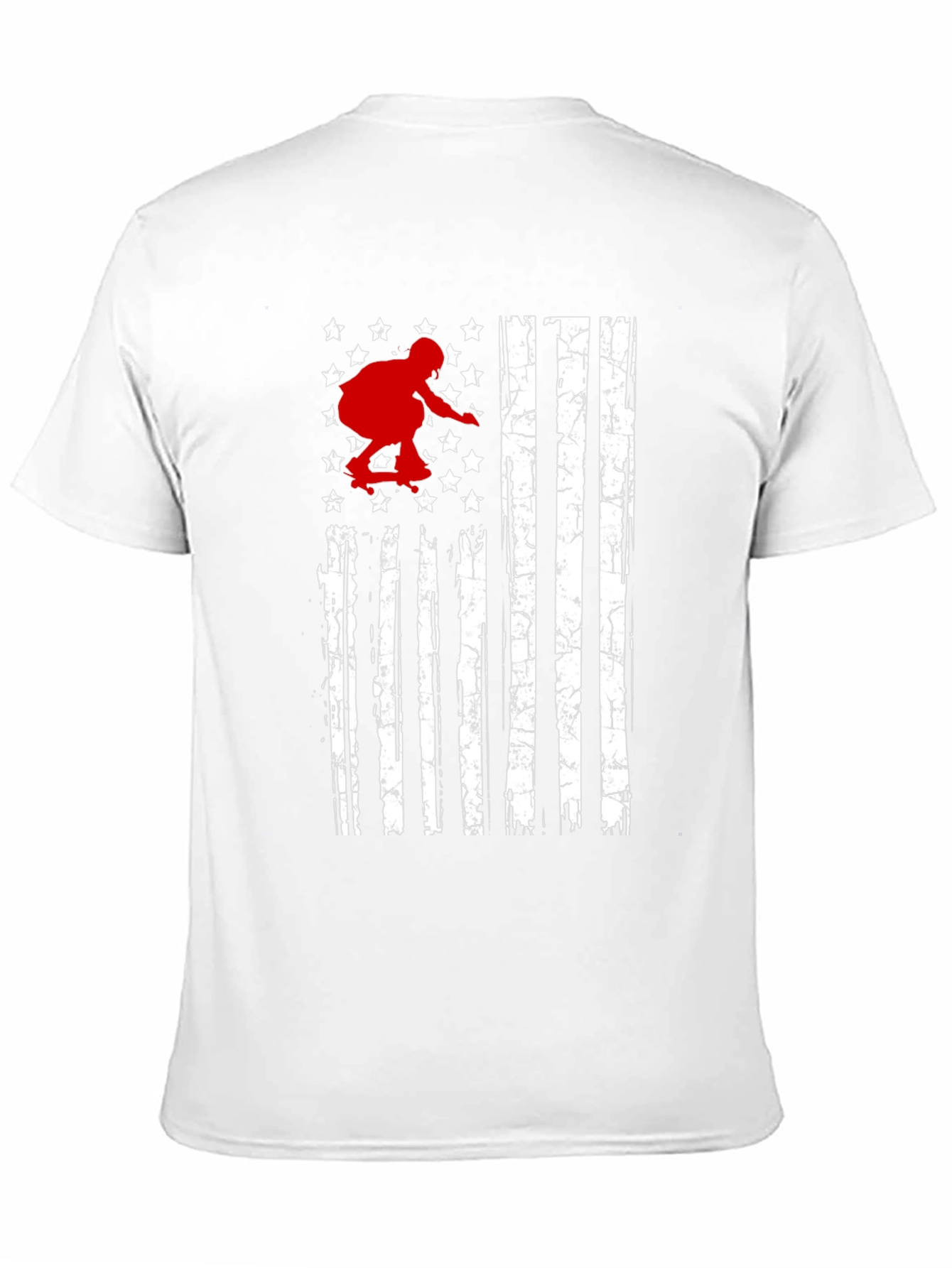 Skateboarding USA Flag Graphic T-Shirt