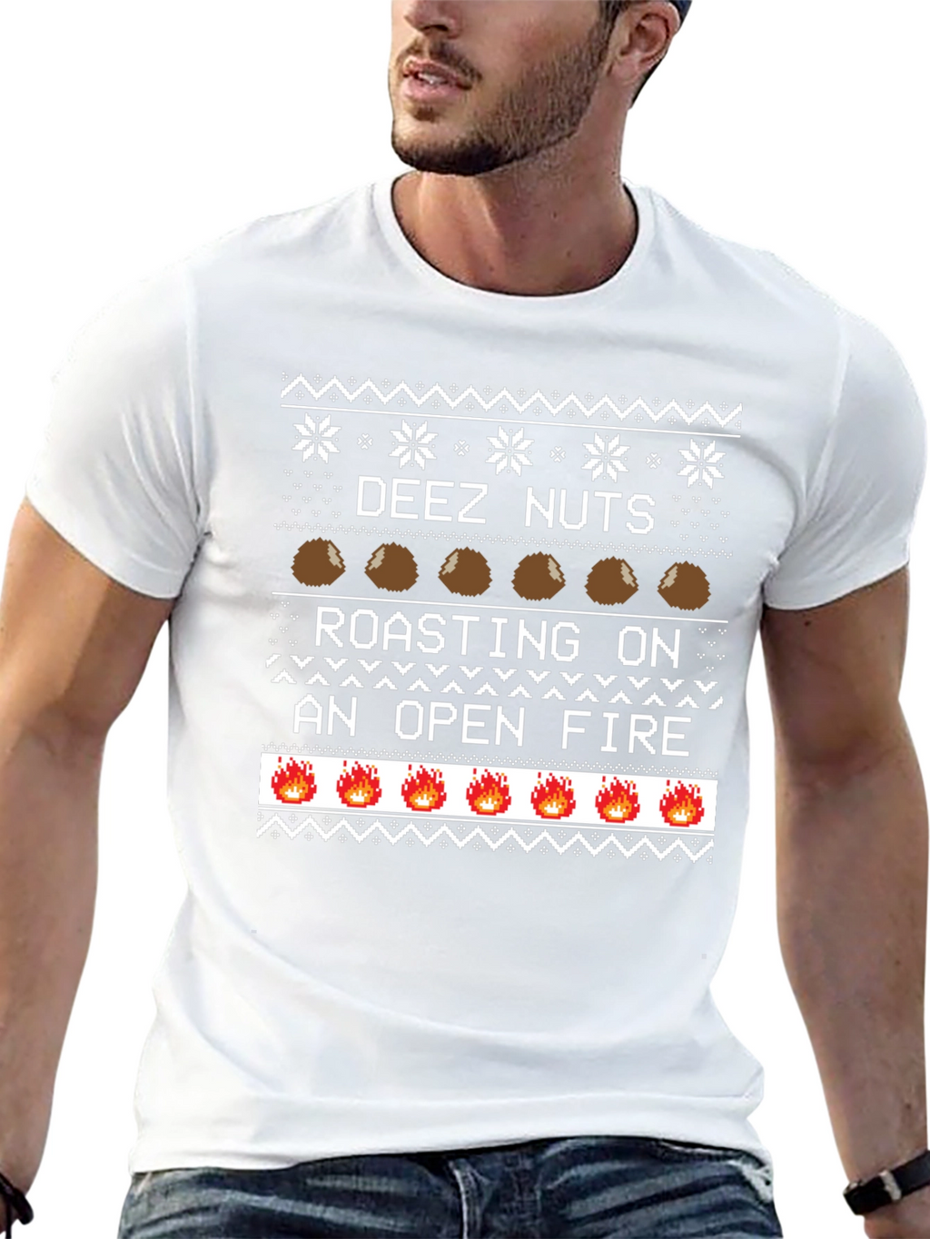 Deez Nuts Roasting Ugly Christmas Sweater T-Shirt