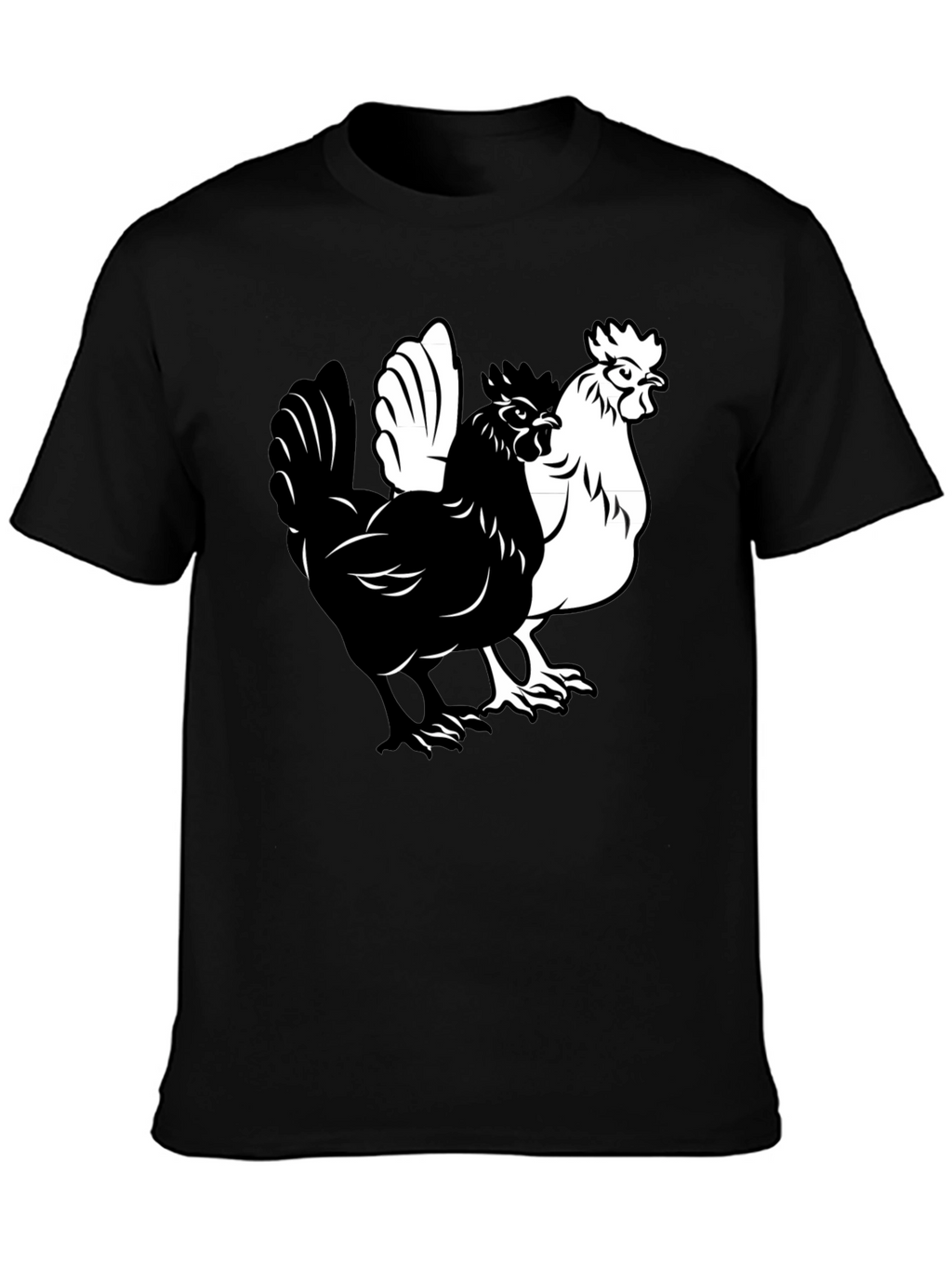 Yin Yang Chicken Graphic T-Shirt - Black