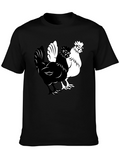 Yin Yang Chicken Graphic T-Shirt - Black
