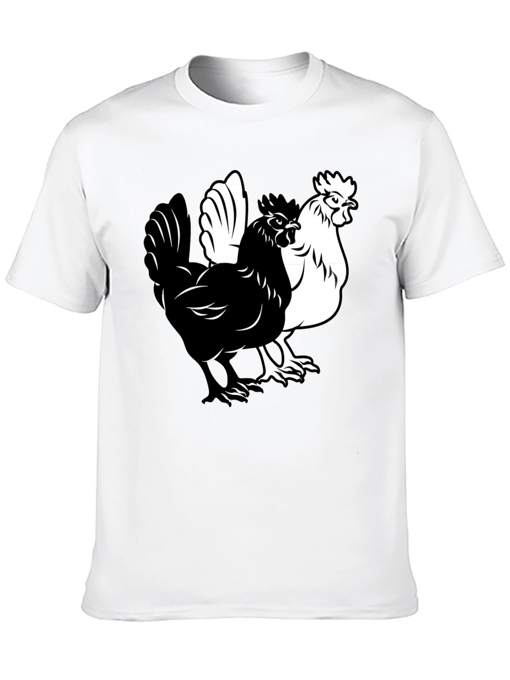 Yin Yang Chicken Graphic T-Shirt - Black