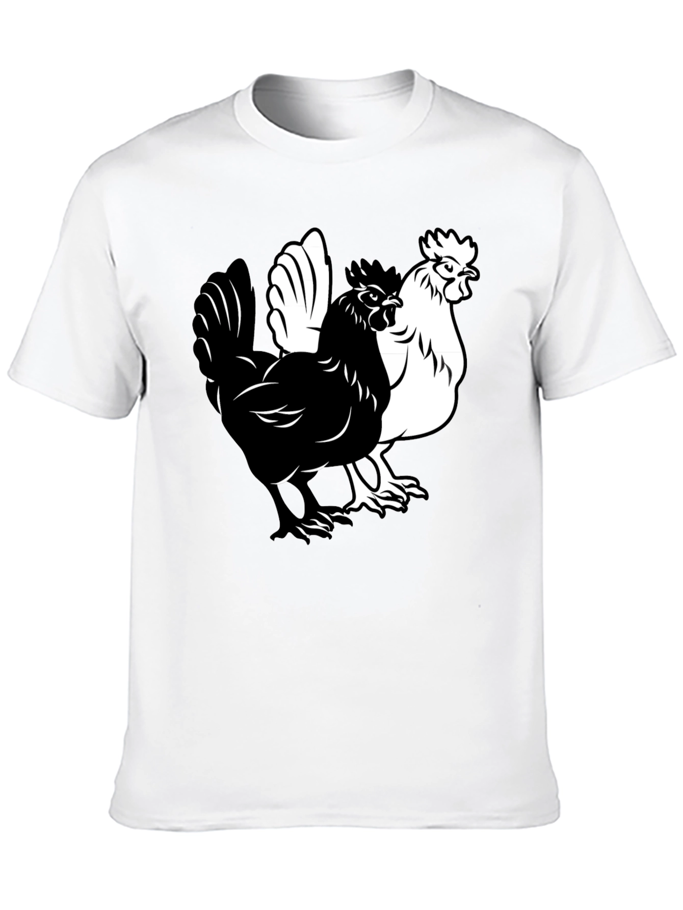 Yin Yang Chicken Graphic T-Shirt - Black