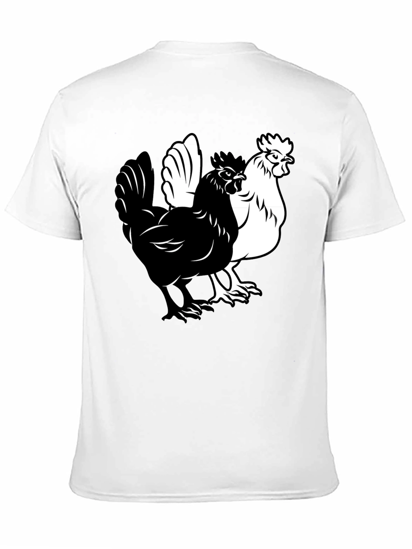Yin Yang Chicken Graphic T-Shirt - Black