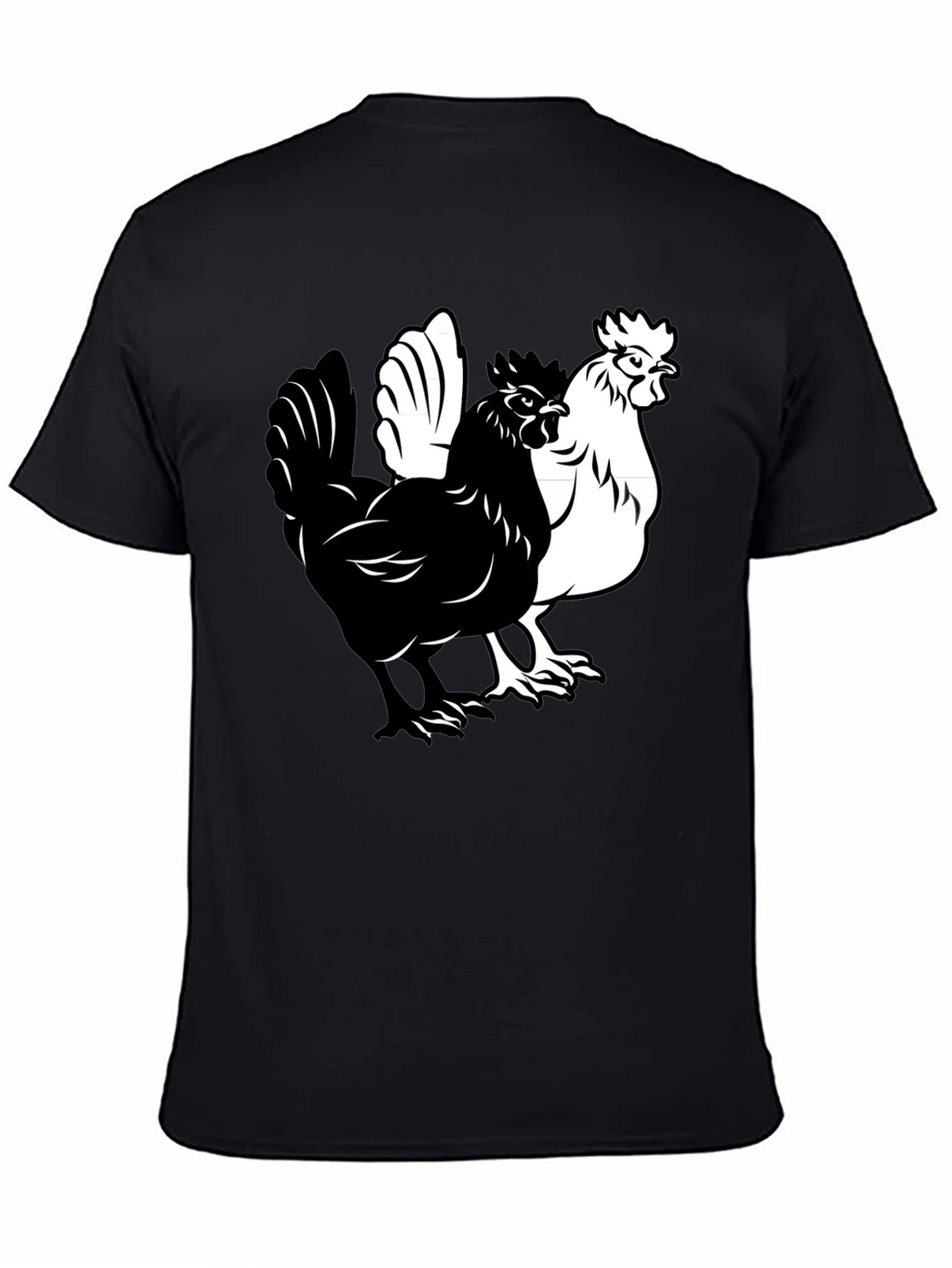 Yin Yang Chicken Graphic T-Shirt - Black