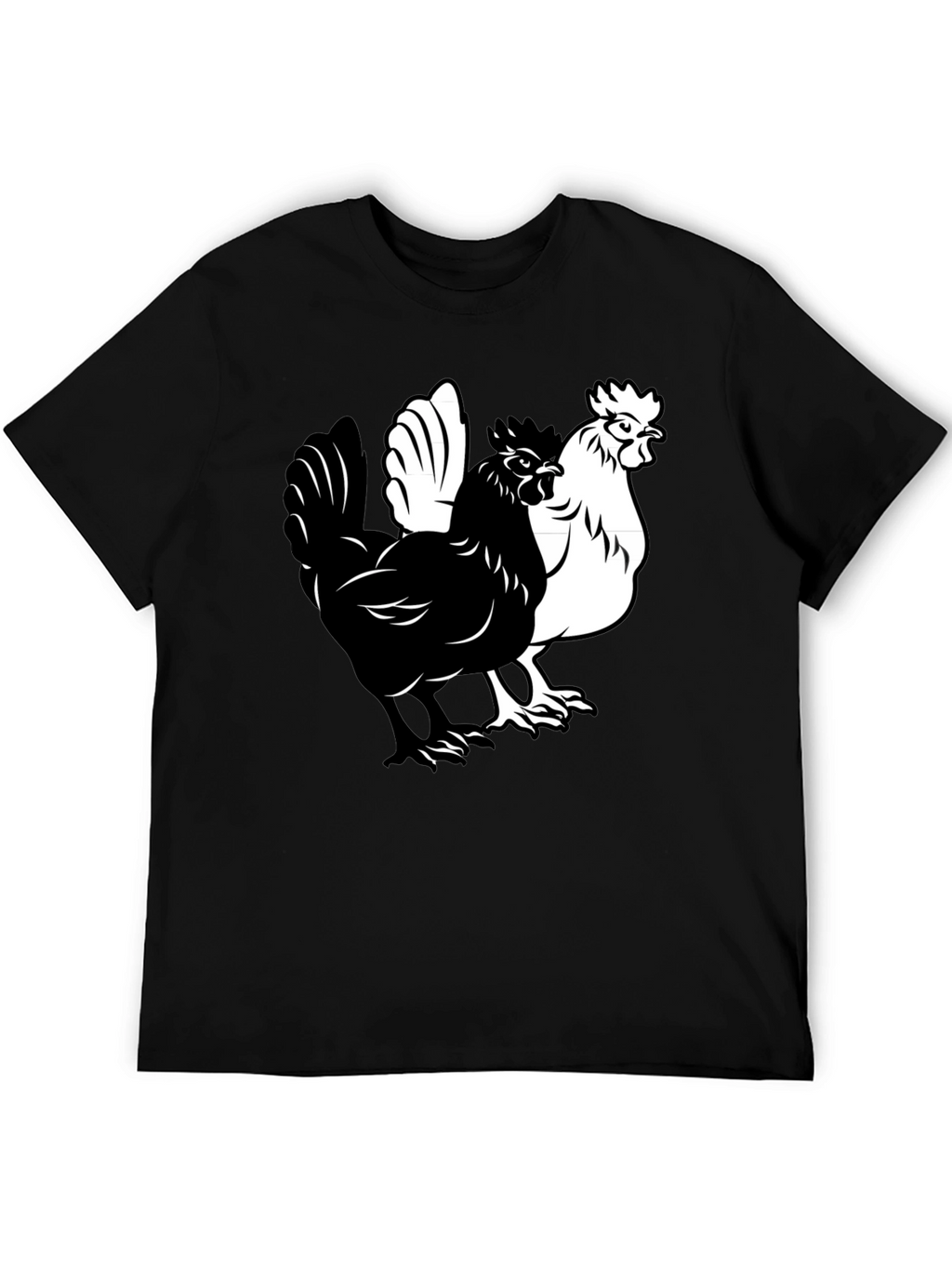 Yin Yang Chicken Graphic T-Shirt - Black
