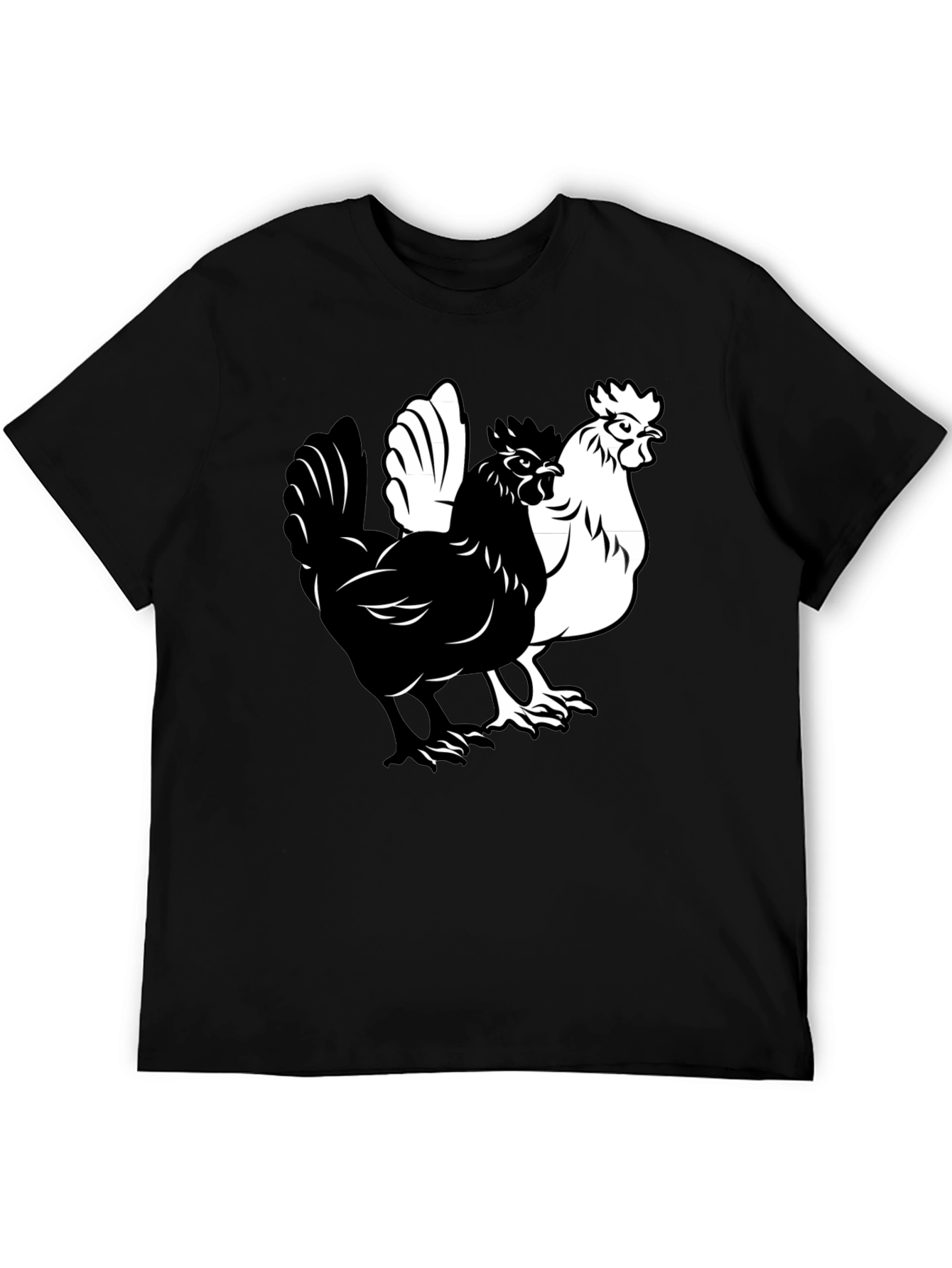 Yin Yang Chicken Graphic T-Shirt - Black
