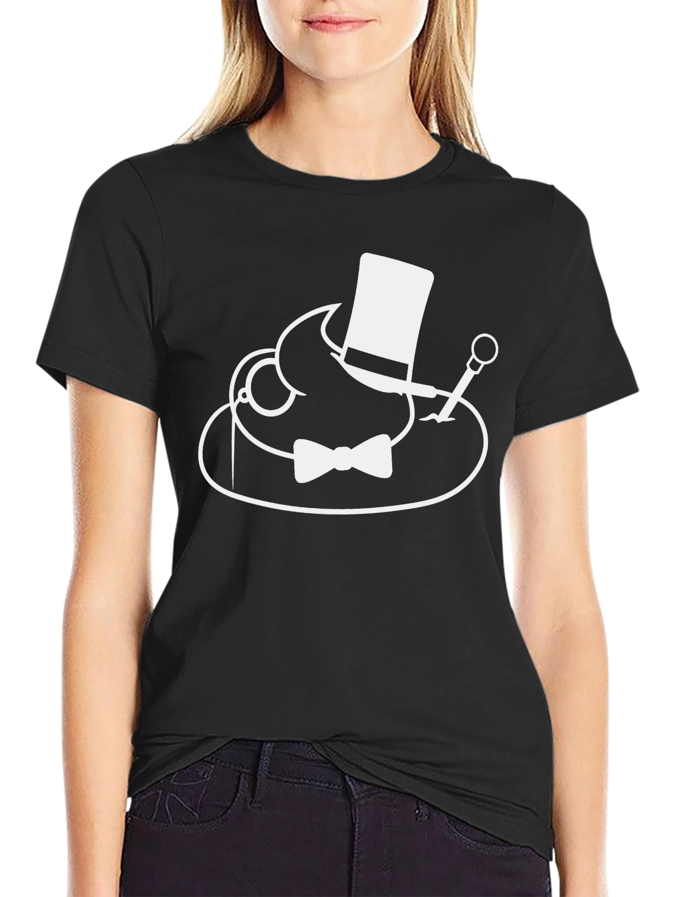 Dapper Top Hat Bow Tie T-Shirt - Unique Graphic Tee