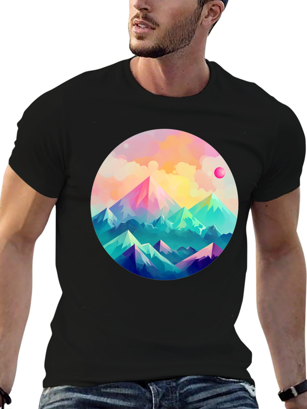 Mountainscape Graphic Tee - Artistic Comfort