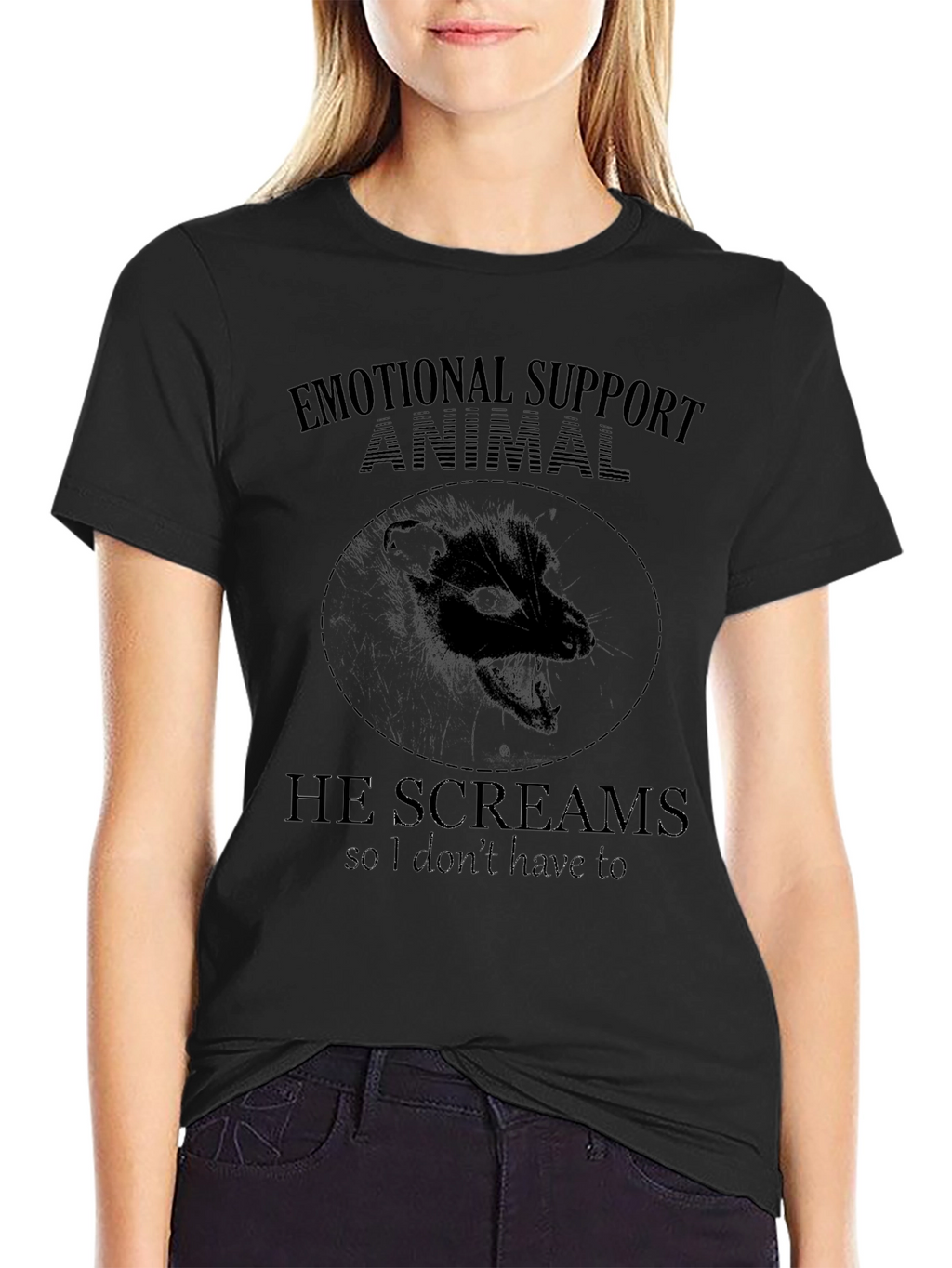 Emotional Support Animal Screaming Opossum T-Shirt
