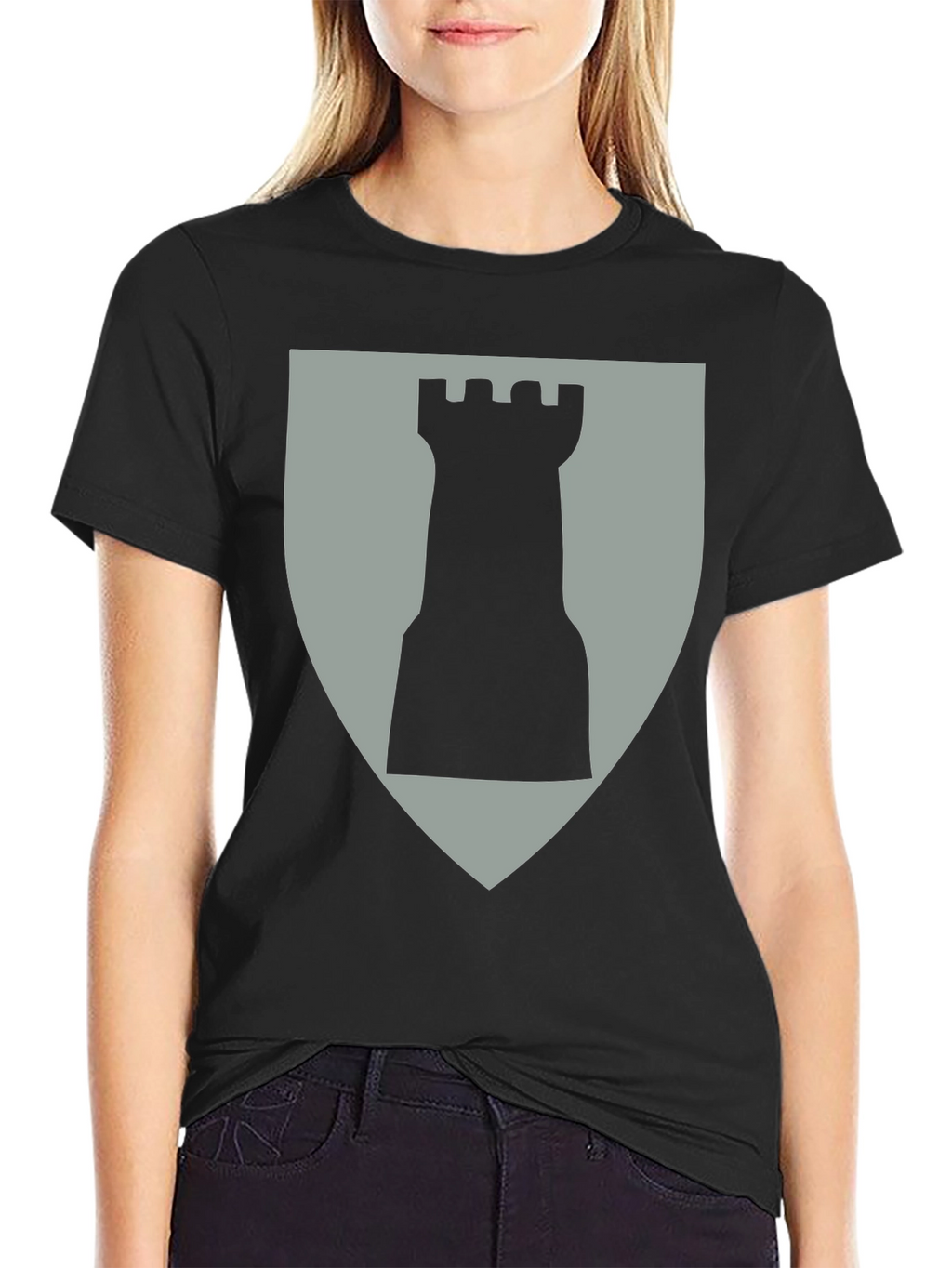 Chess Rook Graphic Tee - Black