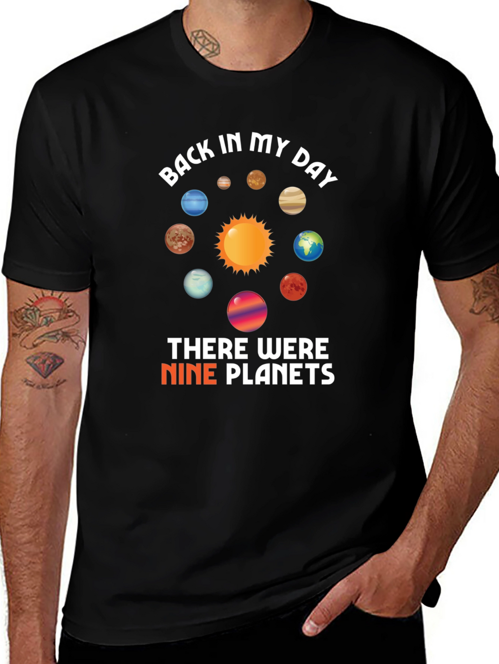 Nine Planets T-Shirt - Astronomy Retro Style