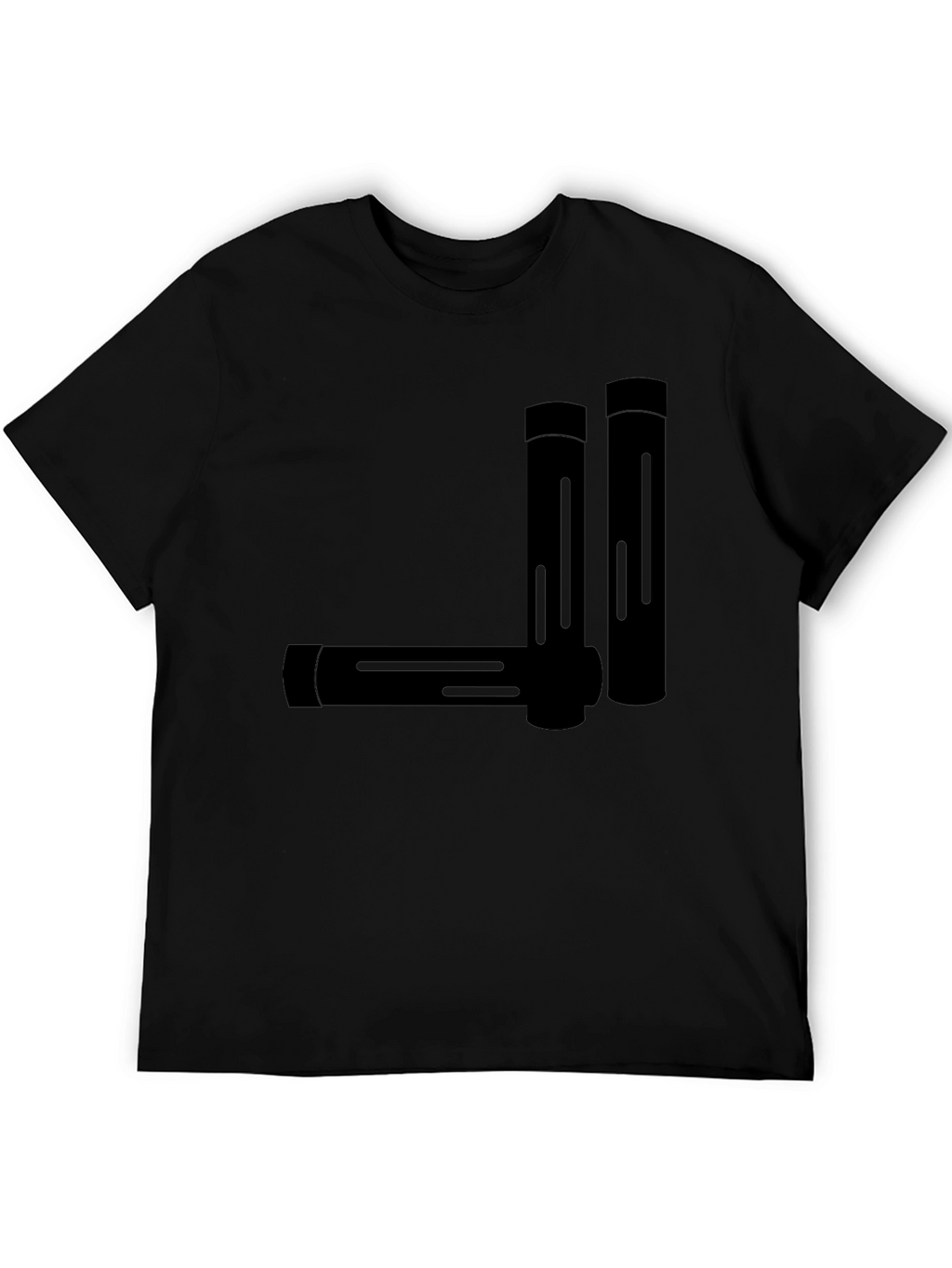 Minimalist Geometric Tubes Black T-Shirt