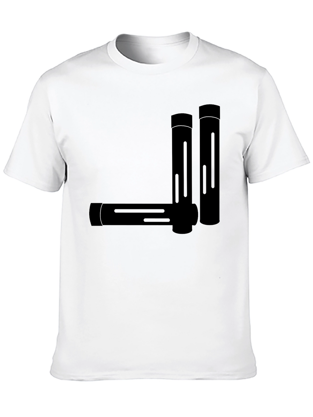 Minimalist Geometric Tubes Black T-Shirt