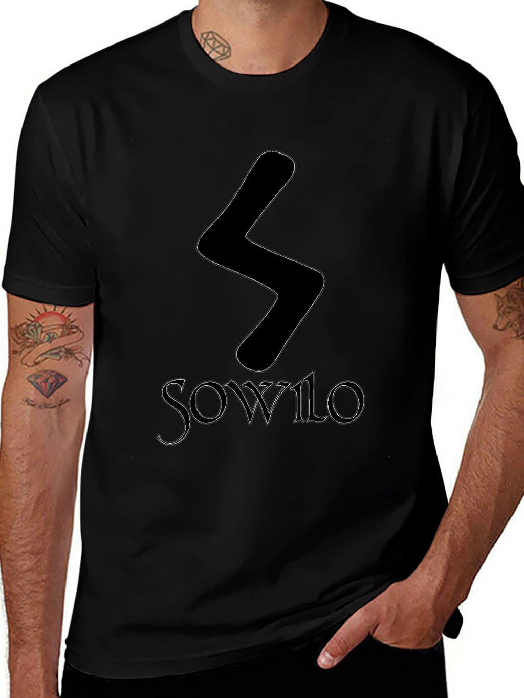 Sowilo Rune Graphic Tee - Black T-Shirt