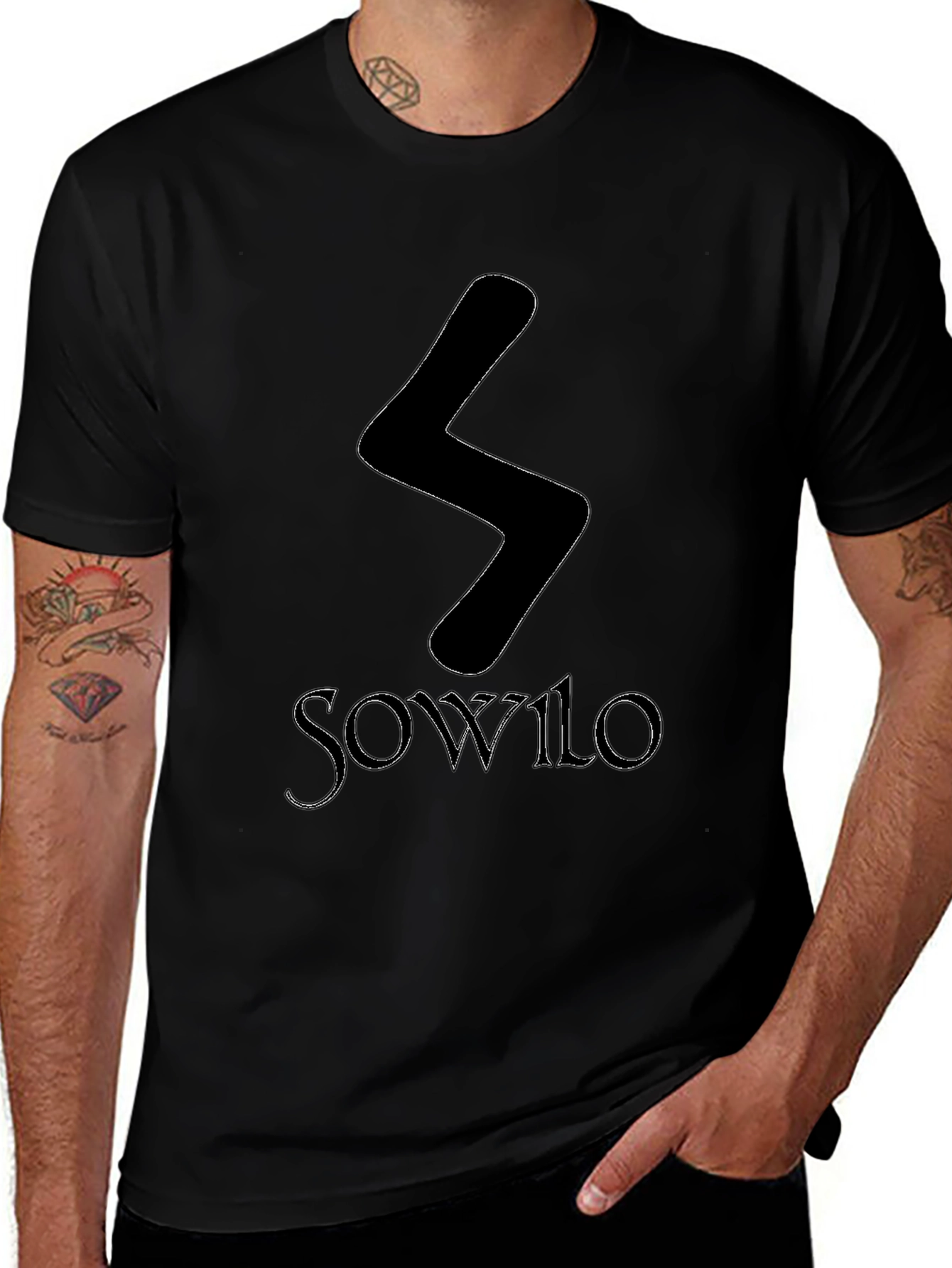 Sowilo Rune Graphic Tee - Black T-Shirt