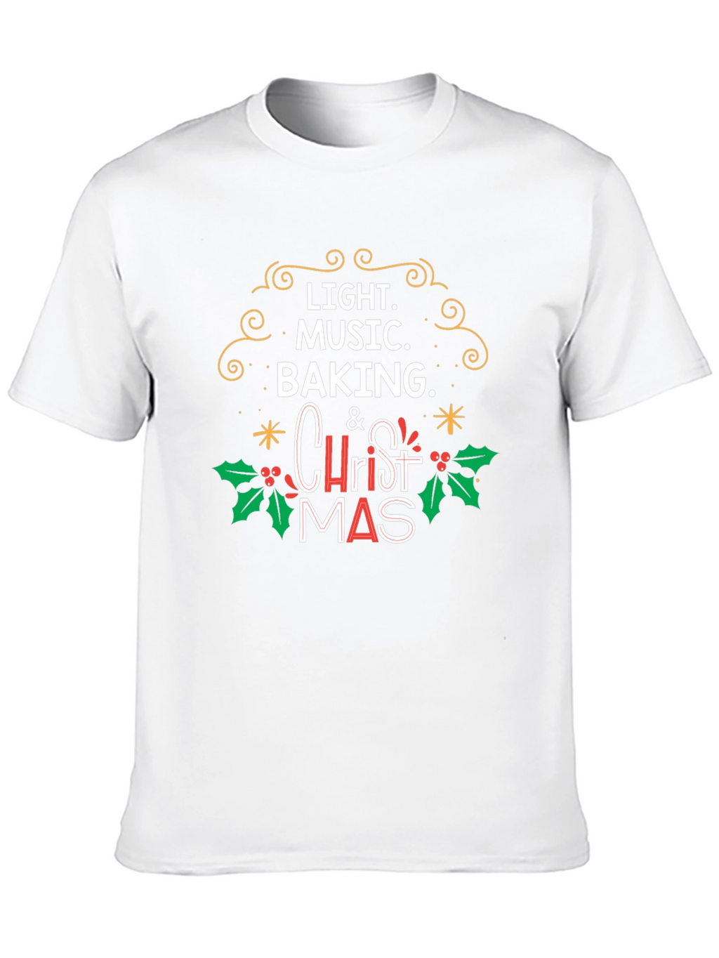 Christmas Light Music Baking T-Shirt