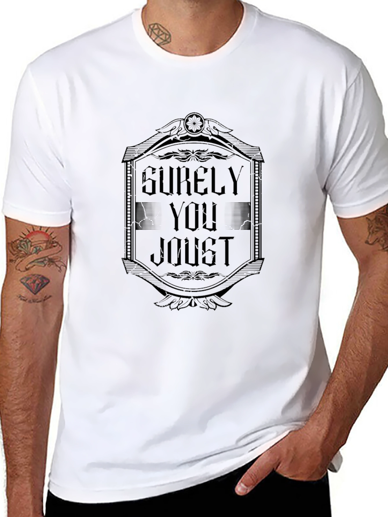Surely You Joust Mens Black T-Shirt