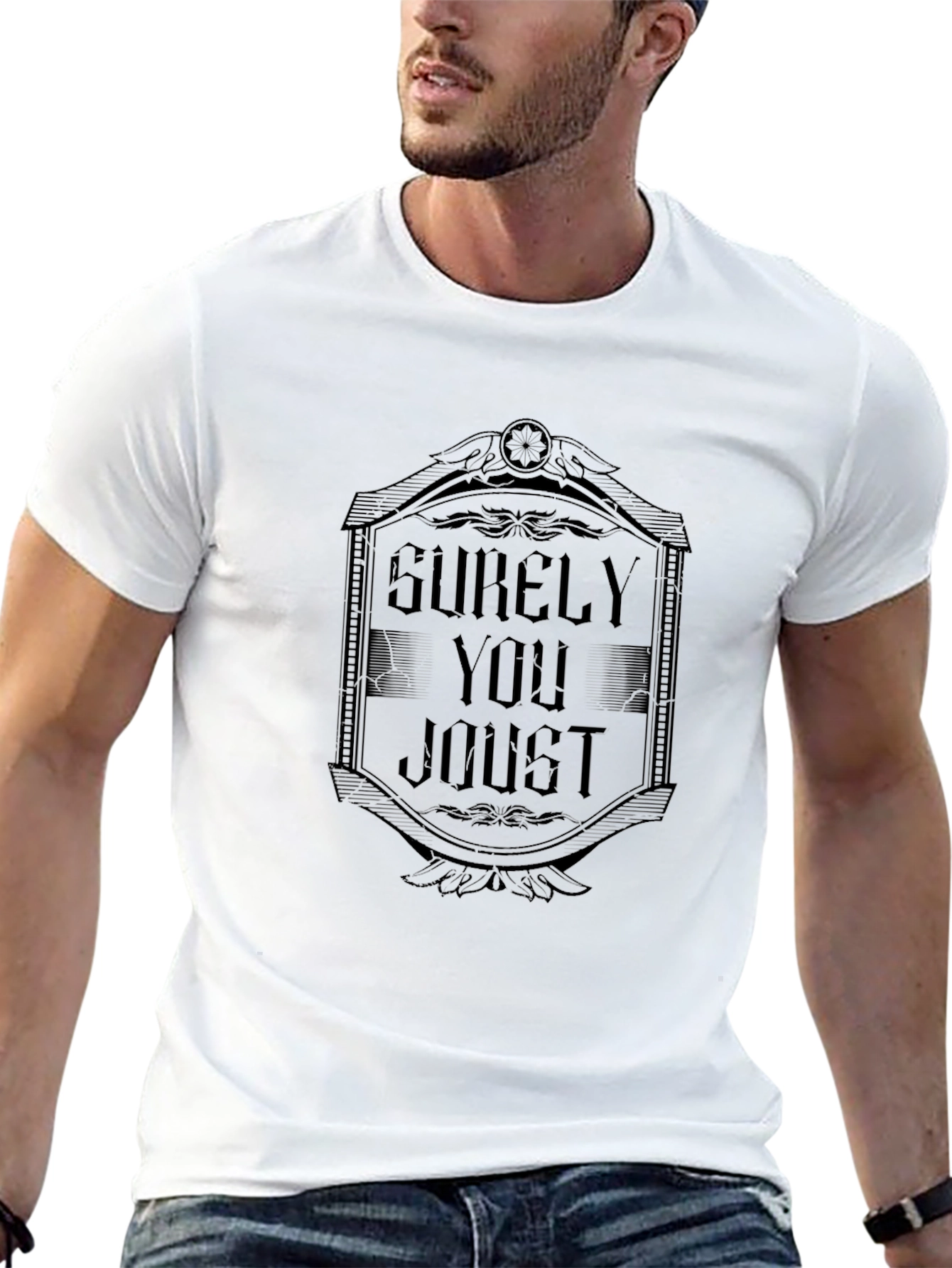 Surely You Joust Mens Black T-Shirt