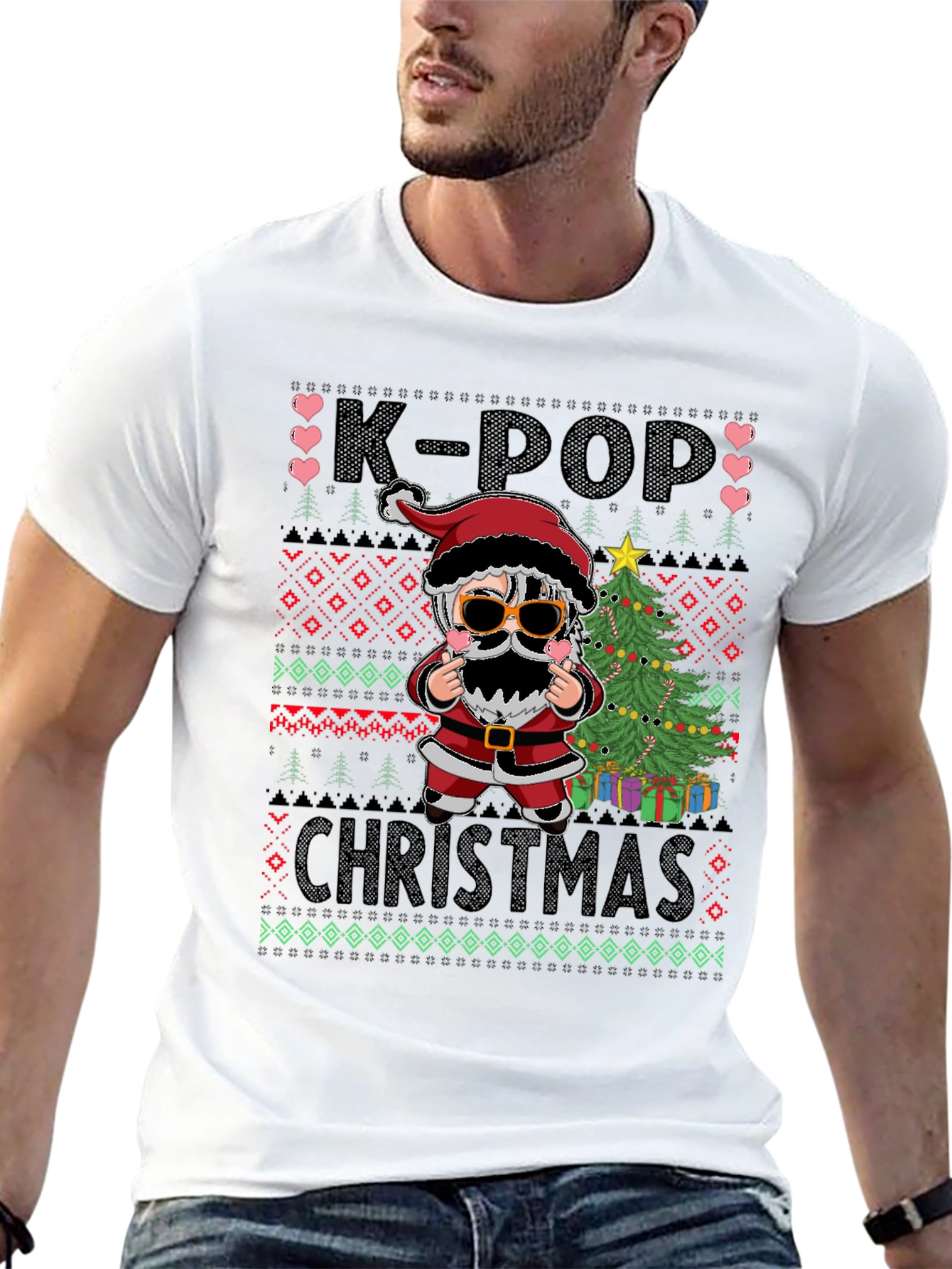 K-Pop Christmas Santa Graphic Tee