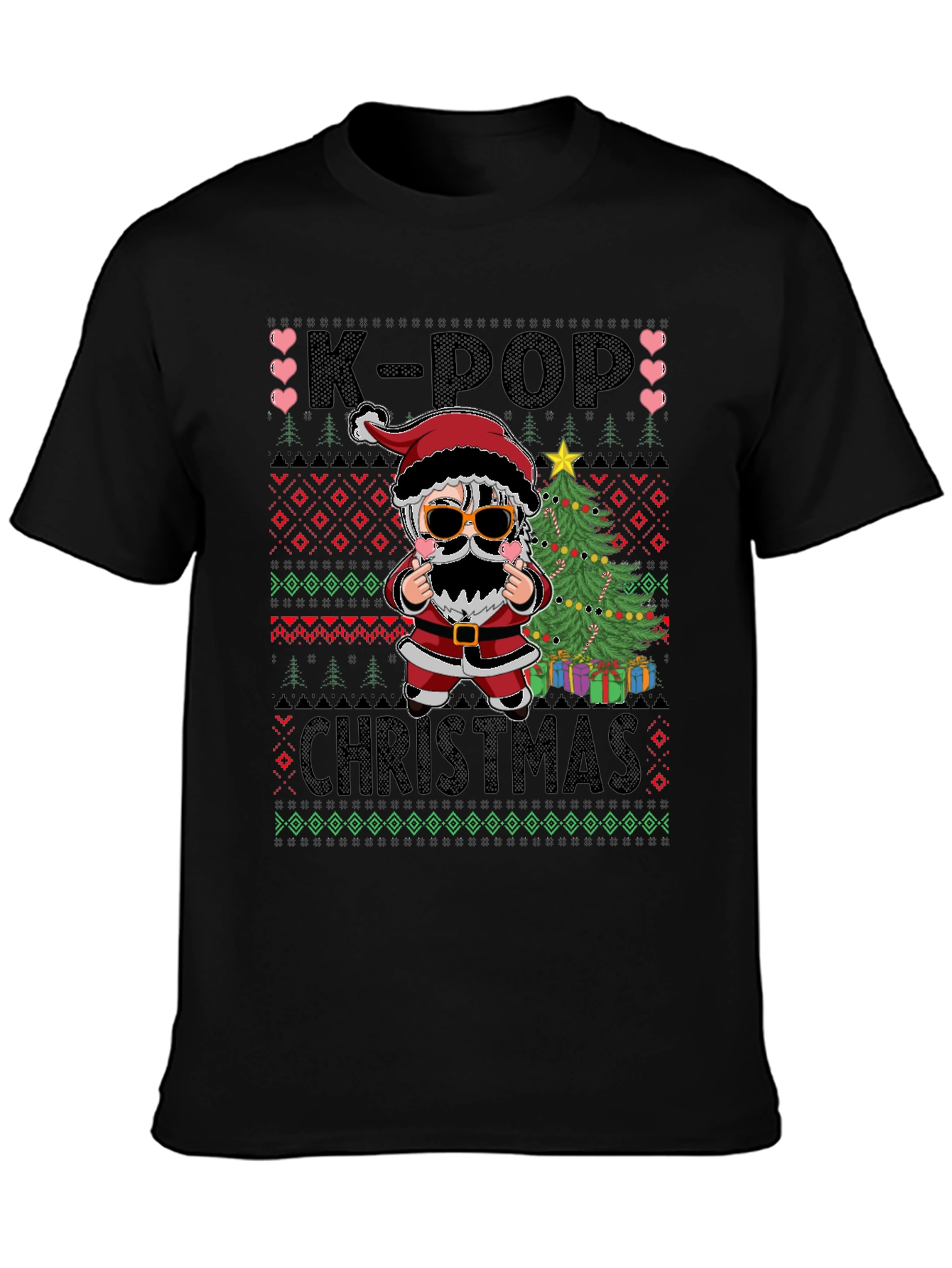 K-Pop Christmas Santa Graphic Tee