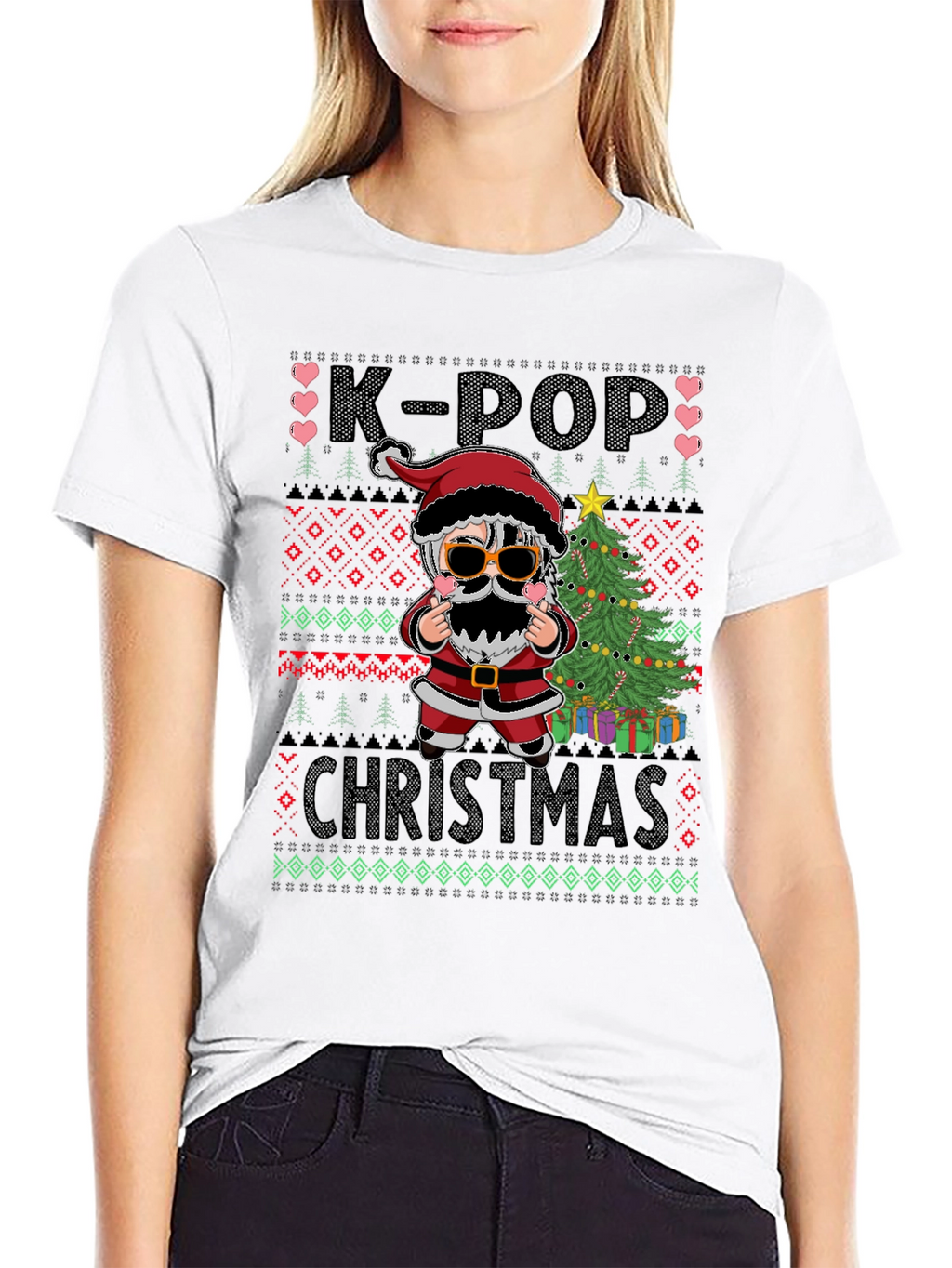 K-Pop Christmas Santa Graphic Tee