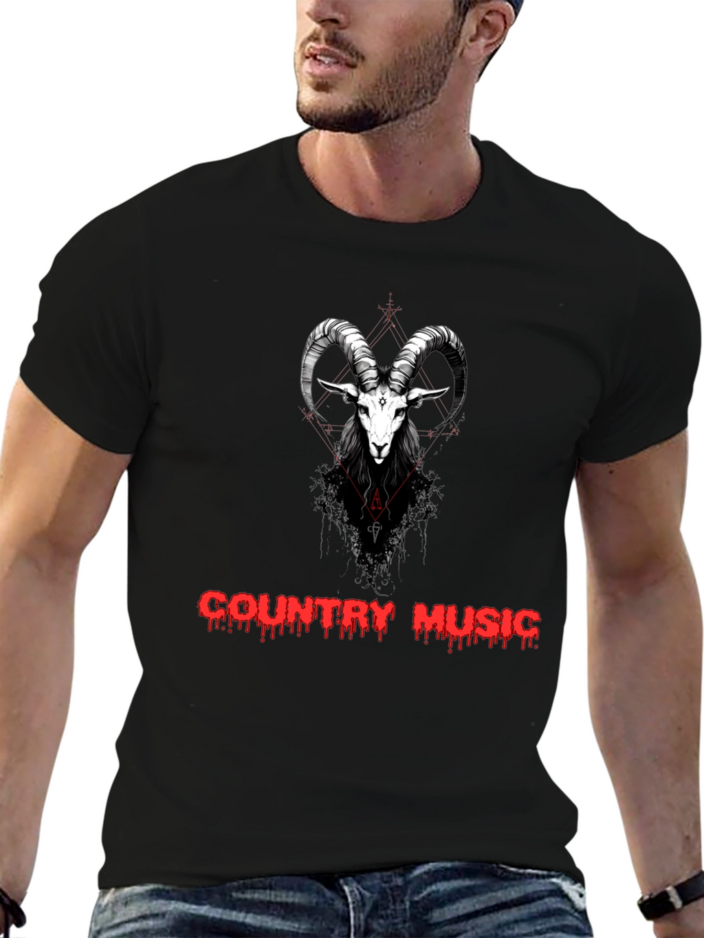 Country Music Goat Graphic T-Shirt