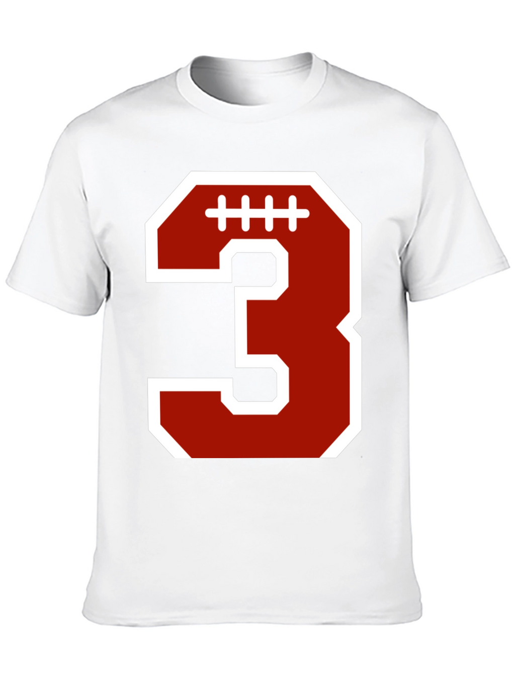 Football Number 3 T-Shirt - Black