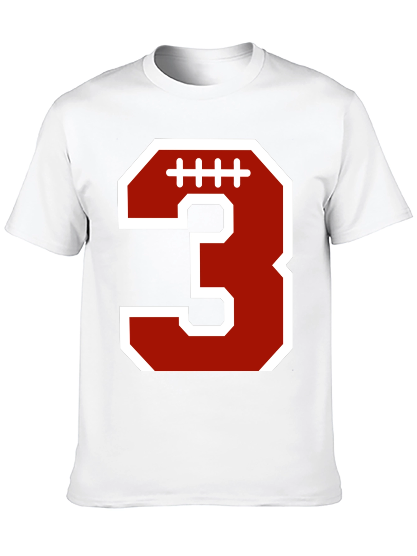 Football Number 3 T-Shirt - Black