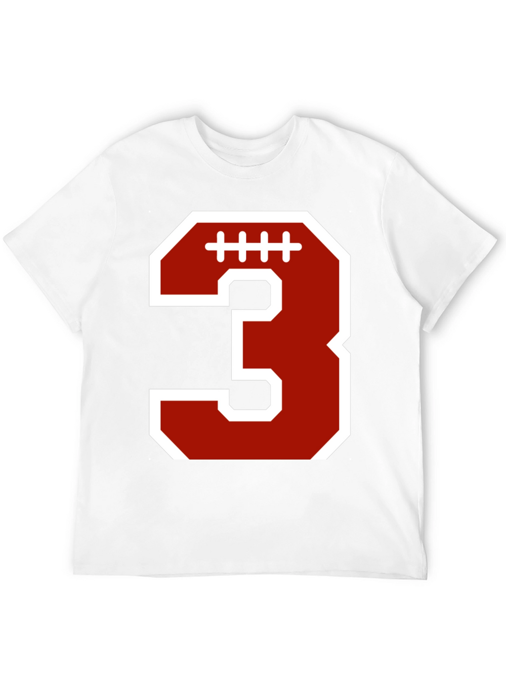 Football Number 3 T-Shirt - Black