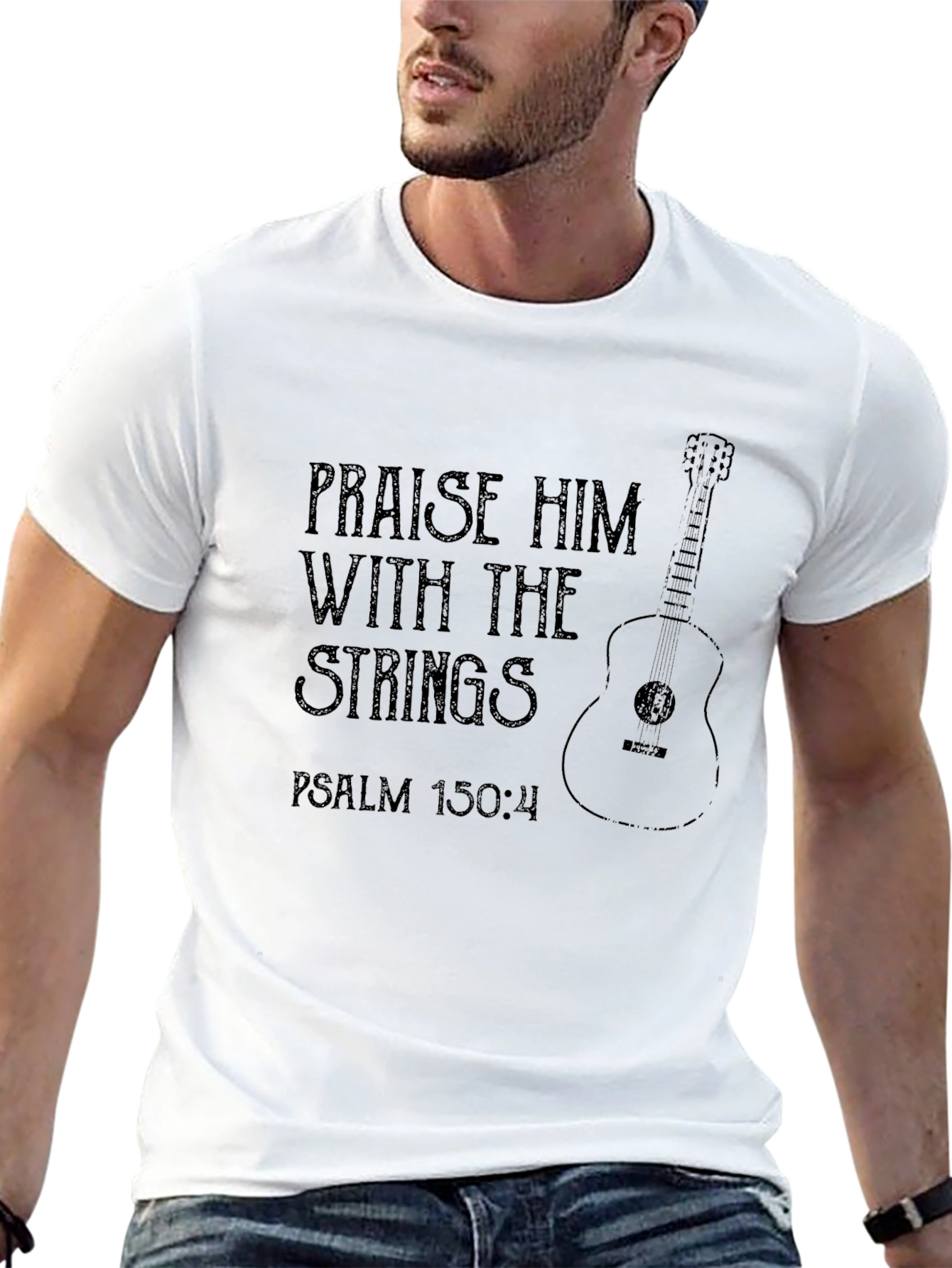 Praise Him Guitar Psalm 150:4 T-Shirt