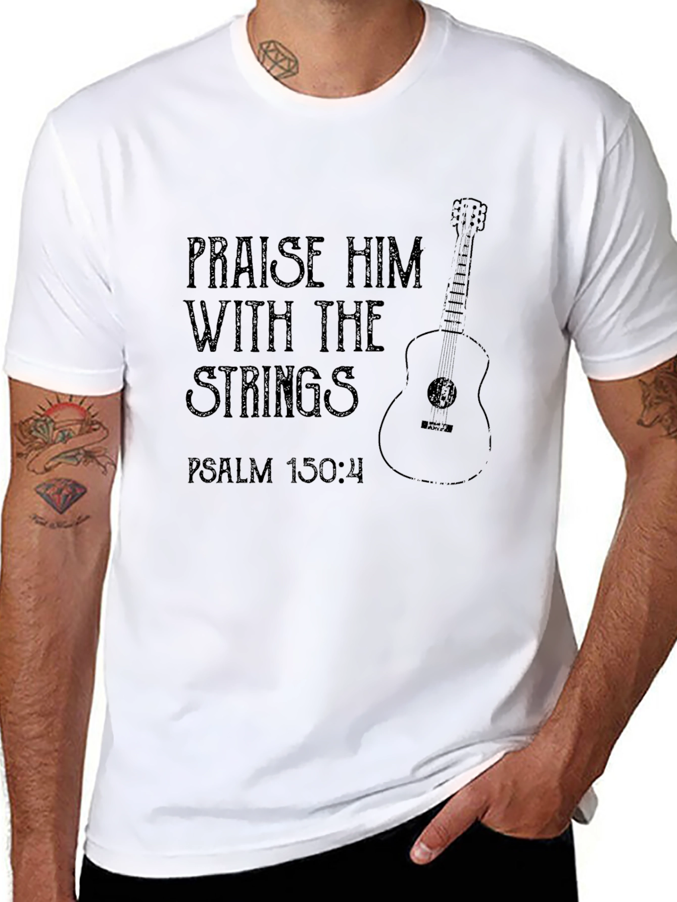 Praise Him Guitar Psalm 150:4 T-Shirt