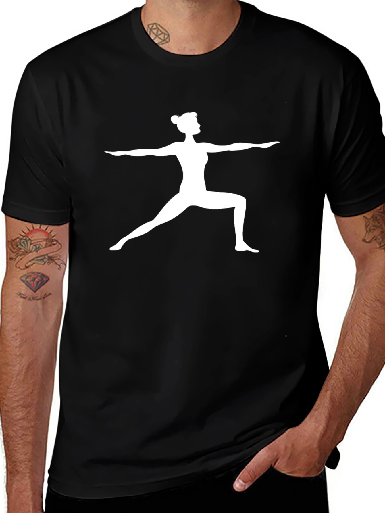 Yoga Pose Graphic Tee - Black