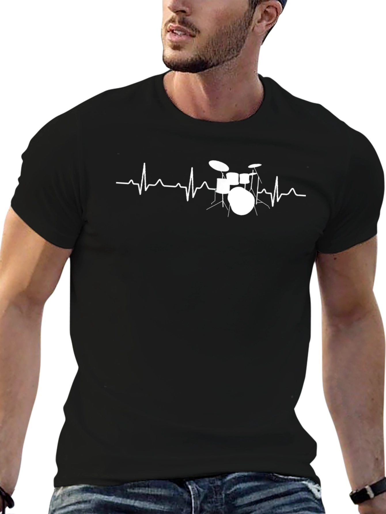 Drumbeat Heartbeat T-Shirt - Music Lover Tee