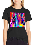 Abstract Art Drip Design Black T-Shirt